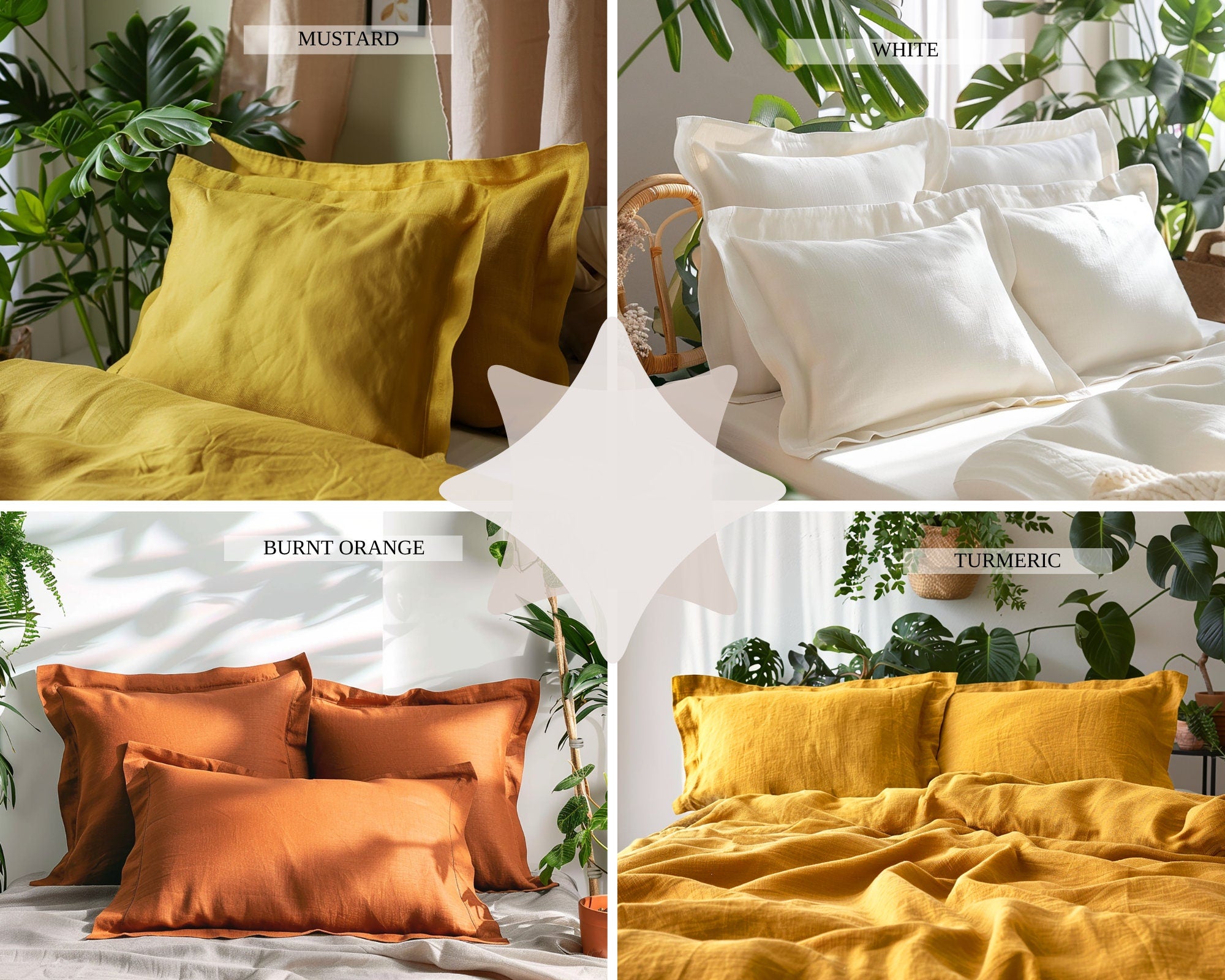 READY TO SHIP from Florida 2 Gray sage linen Oxford sham Green gray sham pillow cover King Queen Standard Euro Decorative, Envelope closure