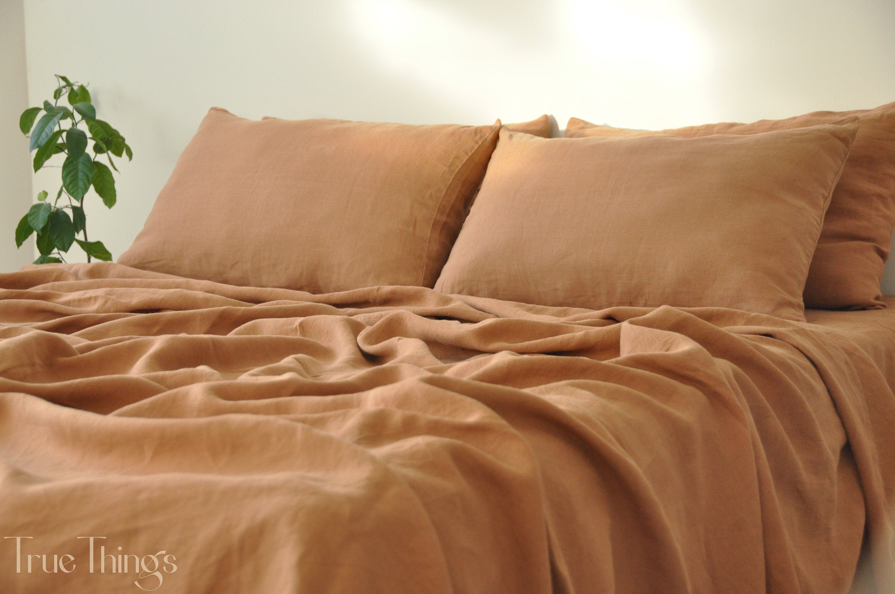 READY TO SHIP Clay linen fitted sheet 1 Fitted sheet Softened linen sheet Stonewashed linen Linen bedsheet brown fitted sheet washed linen