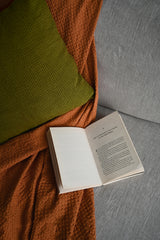 Burnt orange waffle coverlet