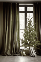Dark olive curtains