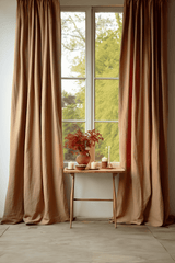 Clay linen curtains