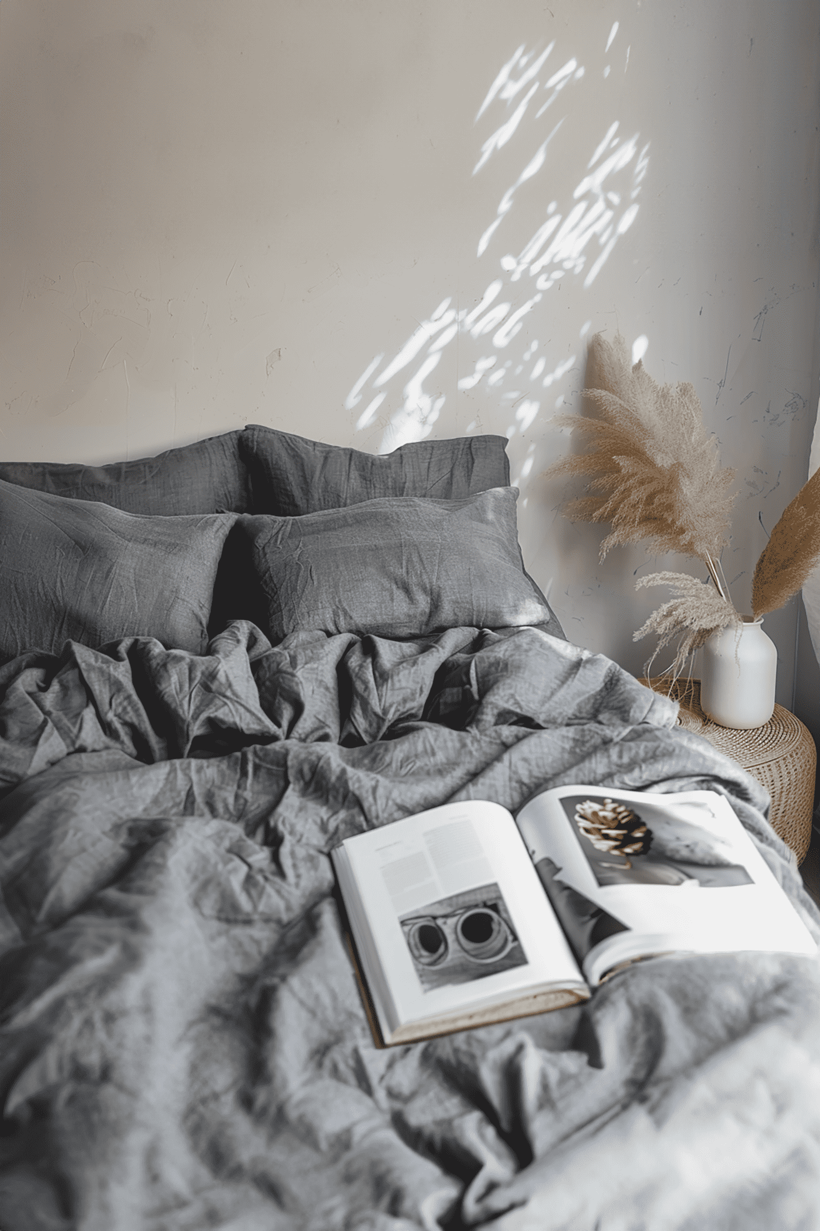 Dark gray melange pillowcase