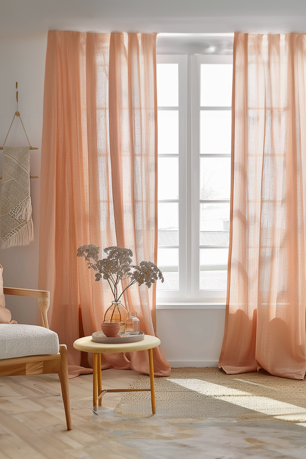 Peach curtains