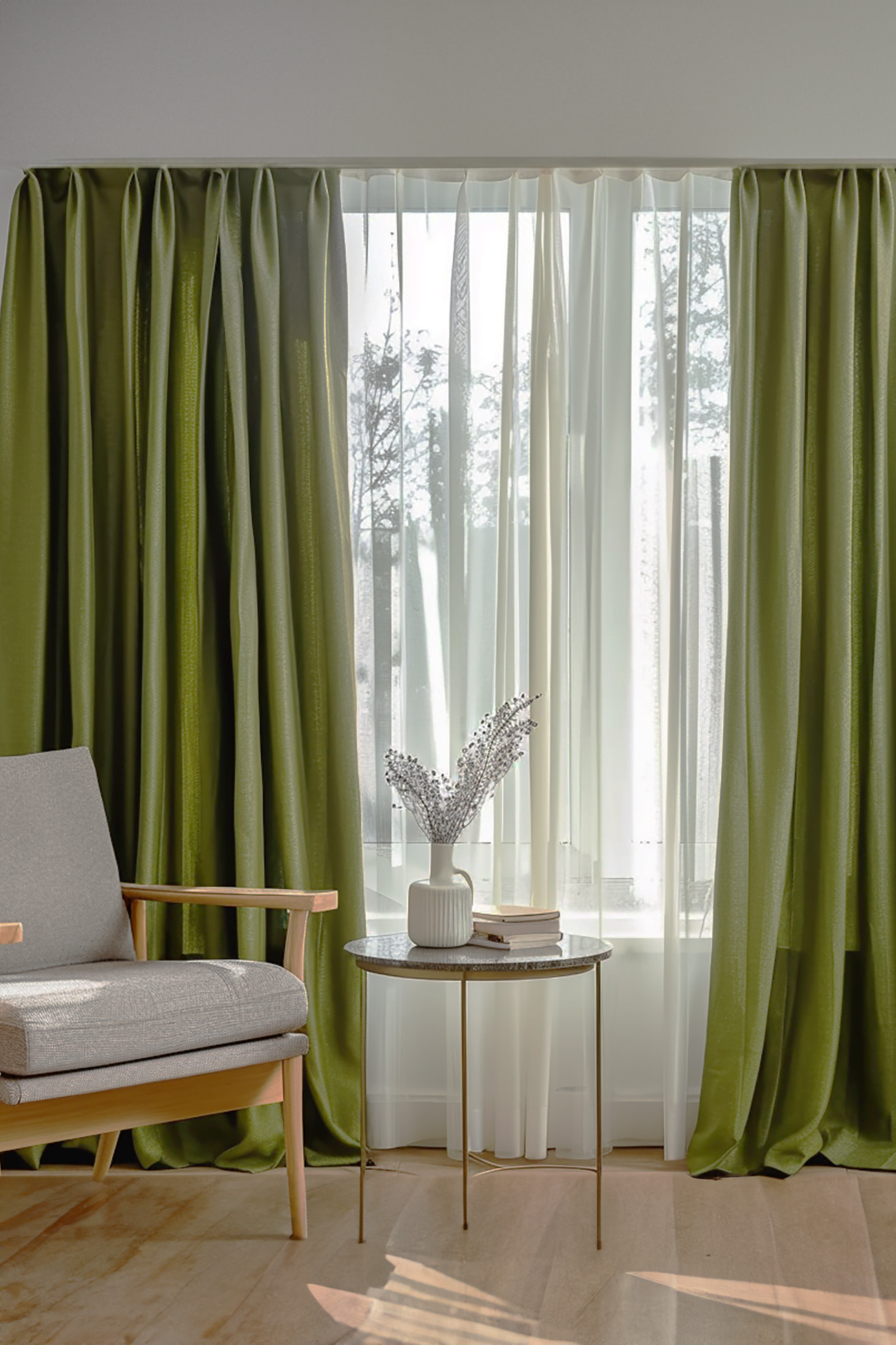 Olive curtains – True Things