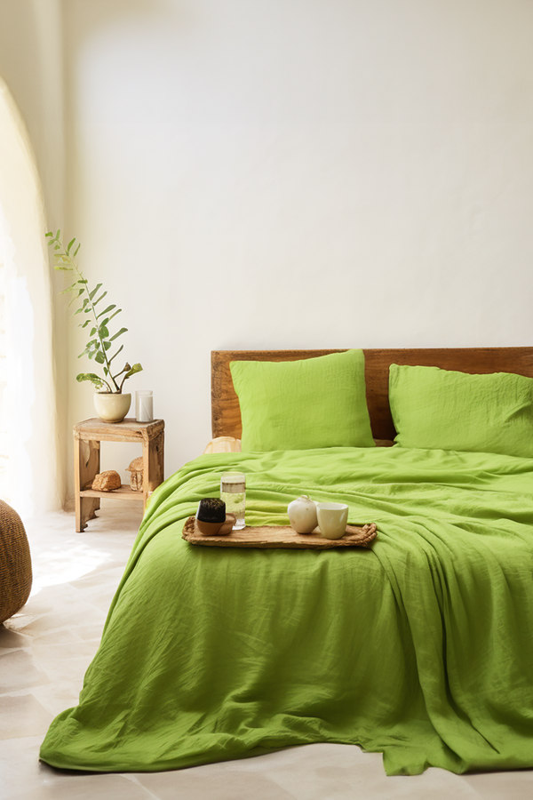 Chartreuse green coverlet
