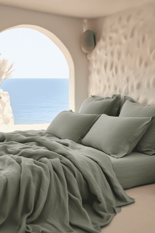 Drap plat gris sauge