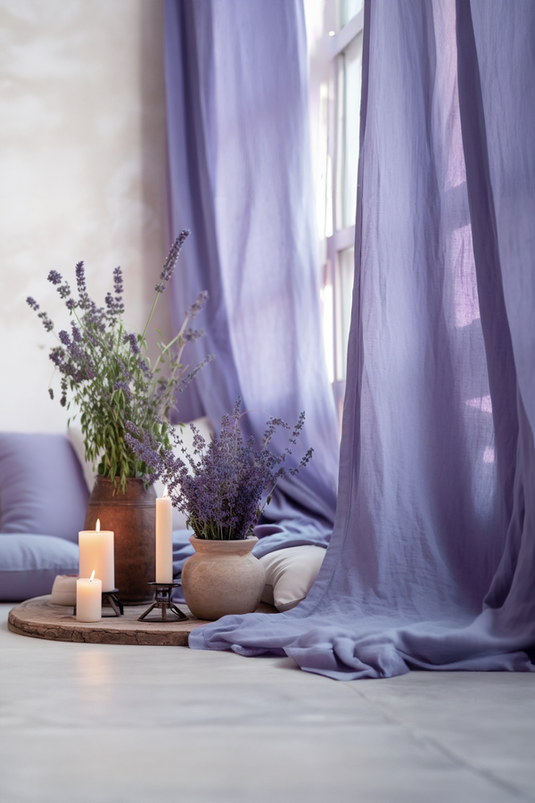 Lavender linen curtains