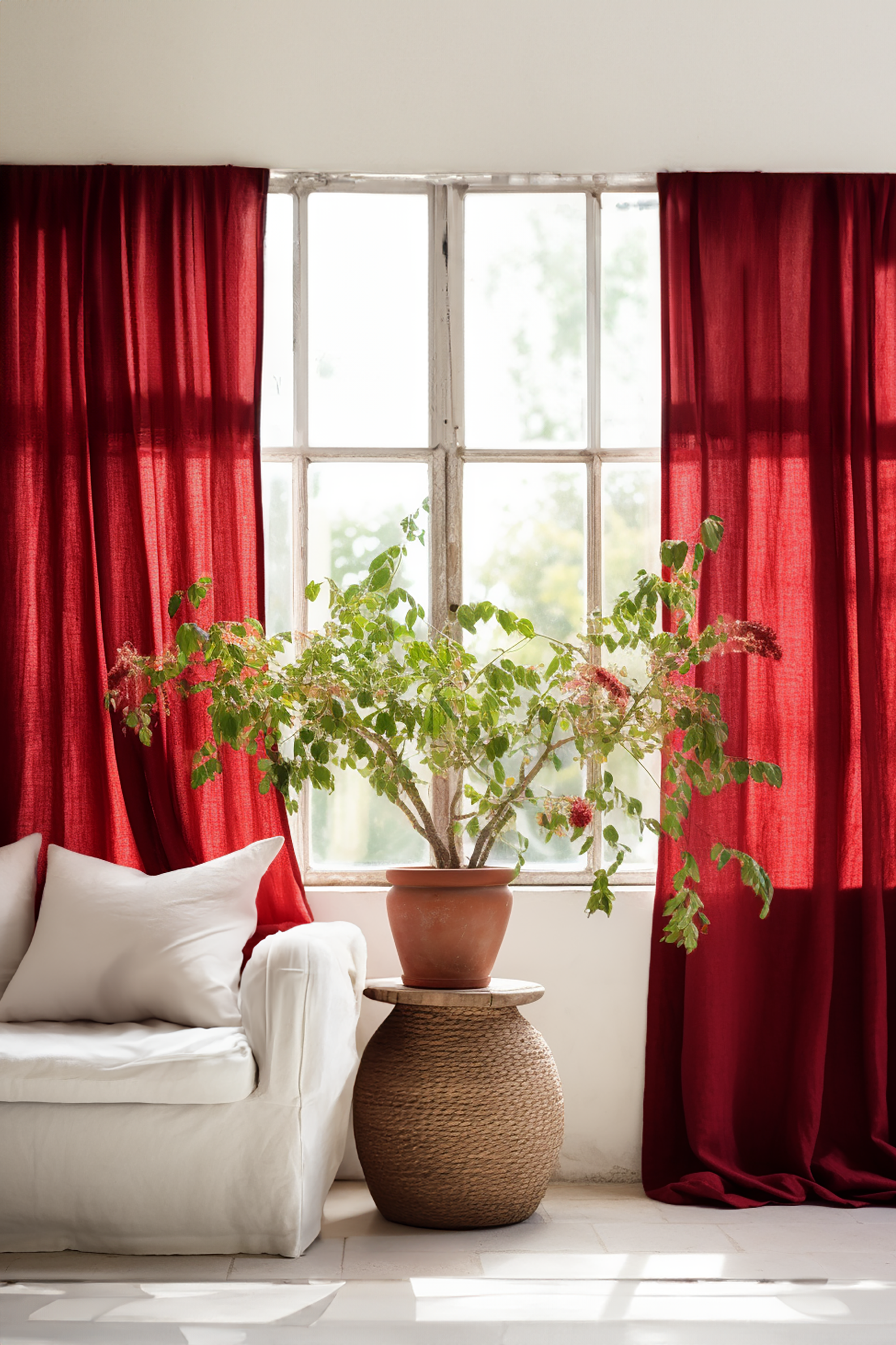 Maroon curtains