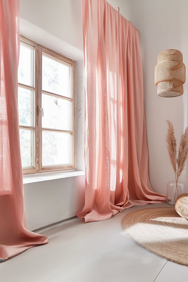Sunset pink curtains