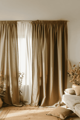 Taupe curtains