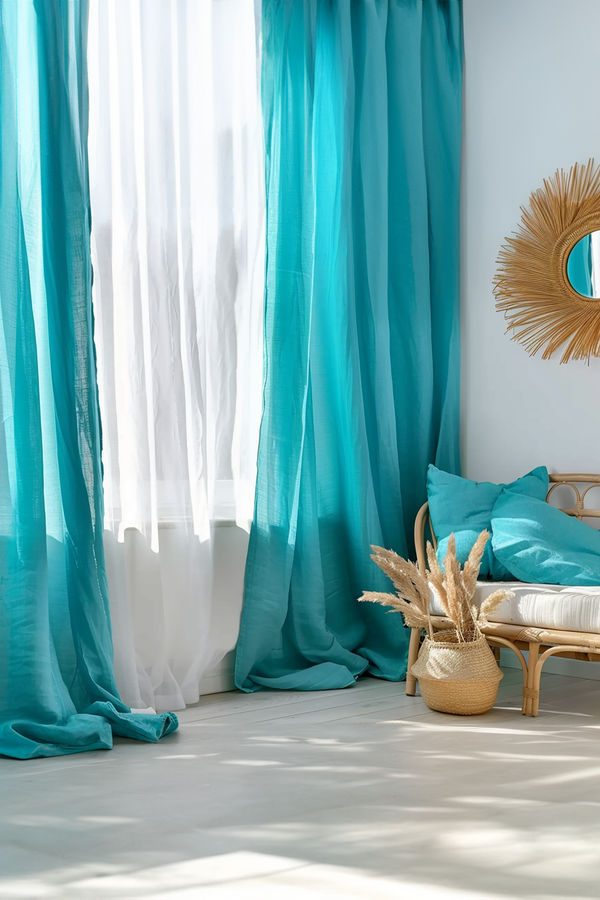 Turquoise curtains