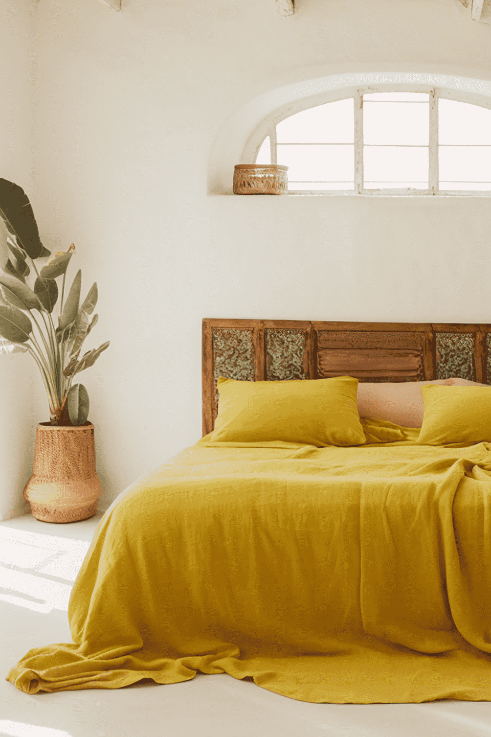 Ensemble de draps moutarde