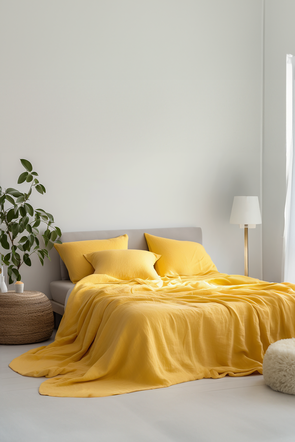 Bright yellow coverlet
