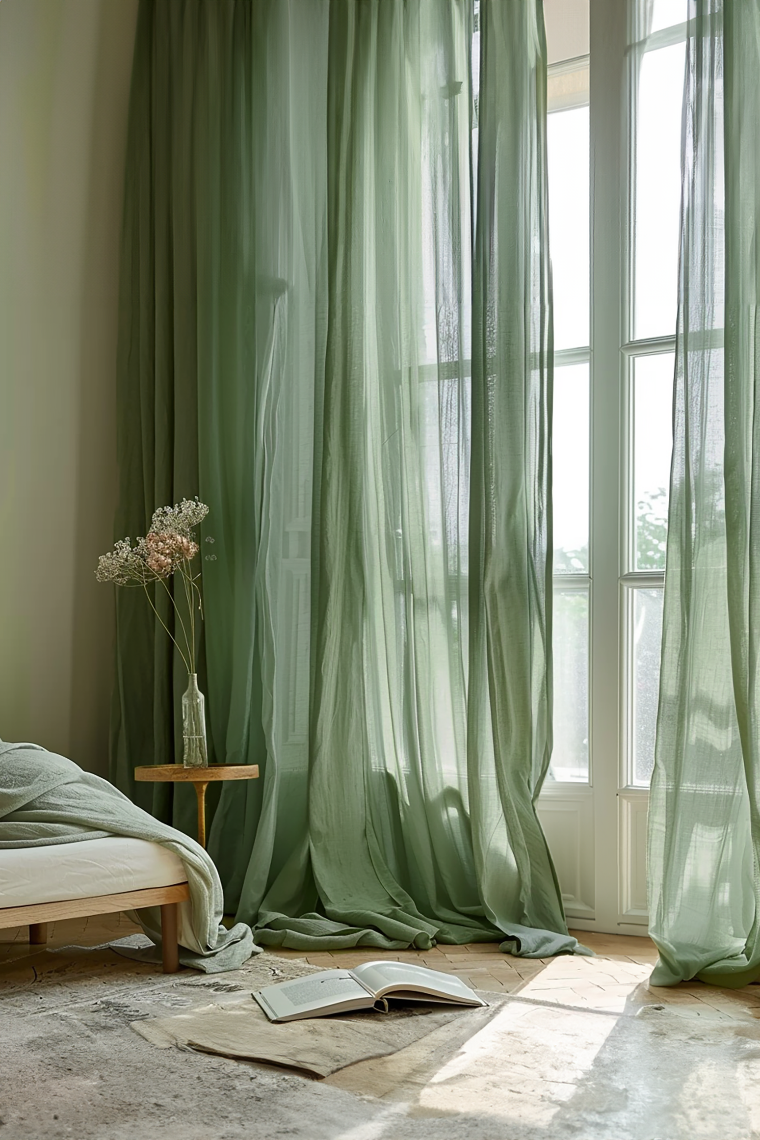 Sage green curtains