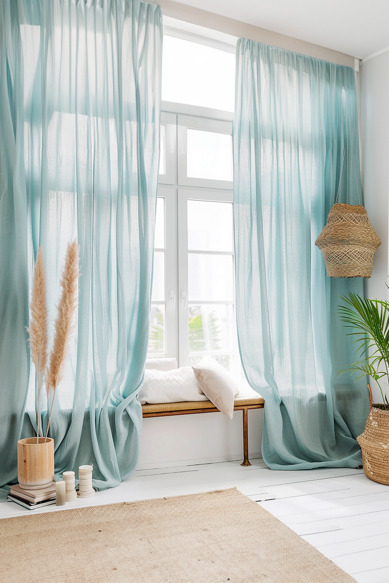 Rideaux turquoise