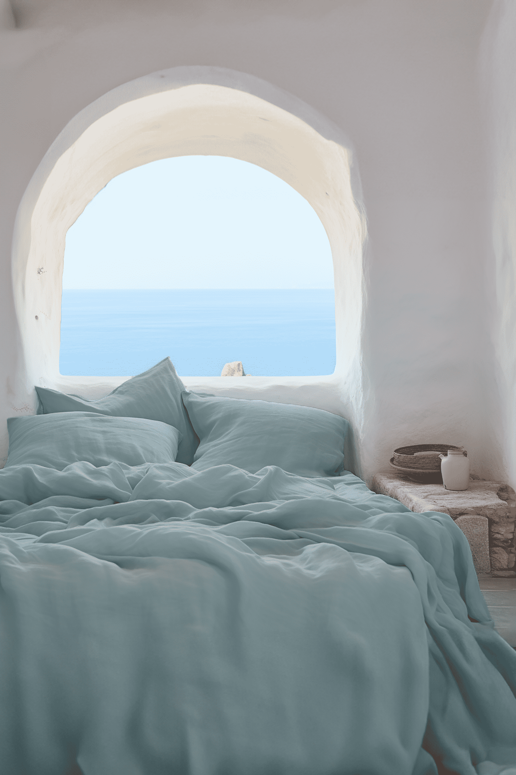 Drap plat en verre de mer