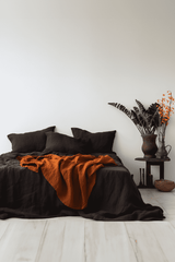 Brown linen flat sheet