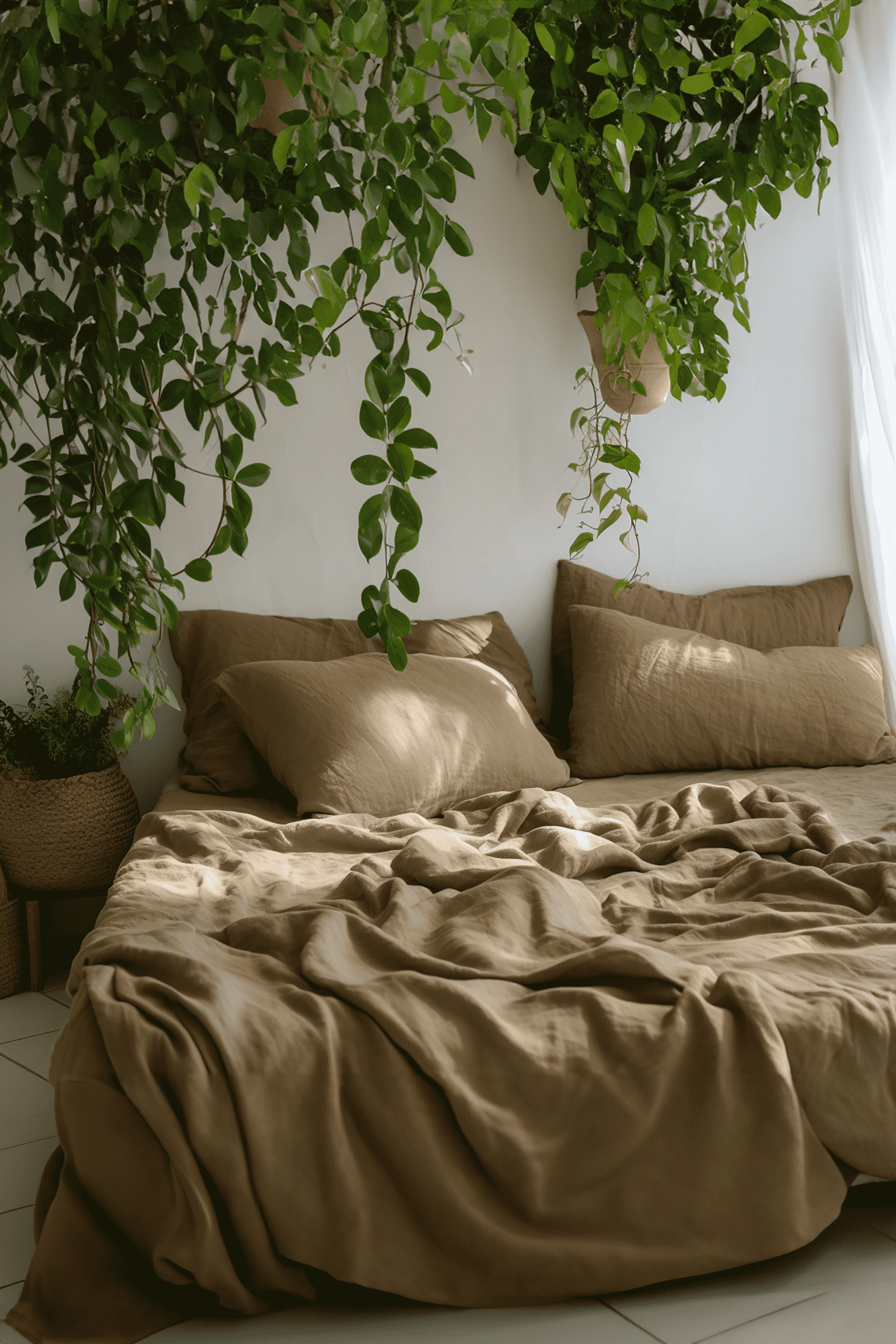 Taupe linen flat sheet