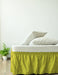 Chartreuse yellow linen tailored bed skirt