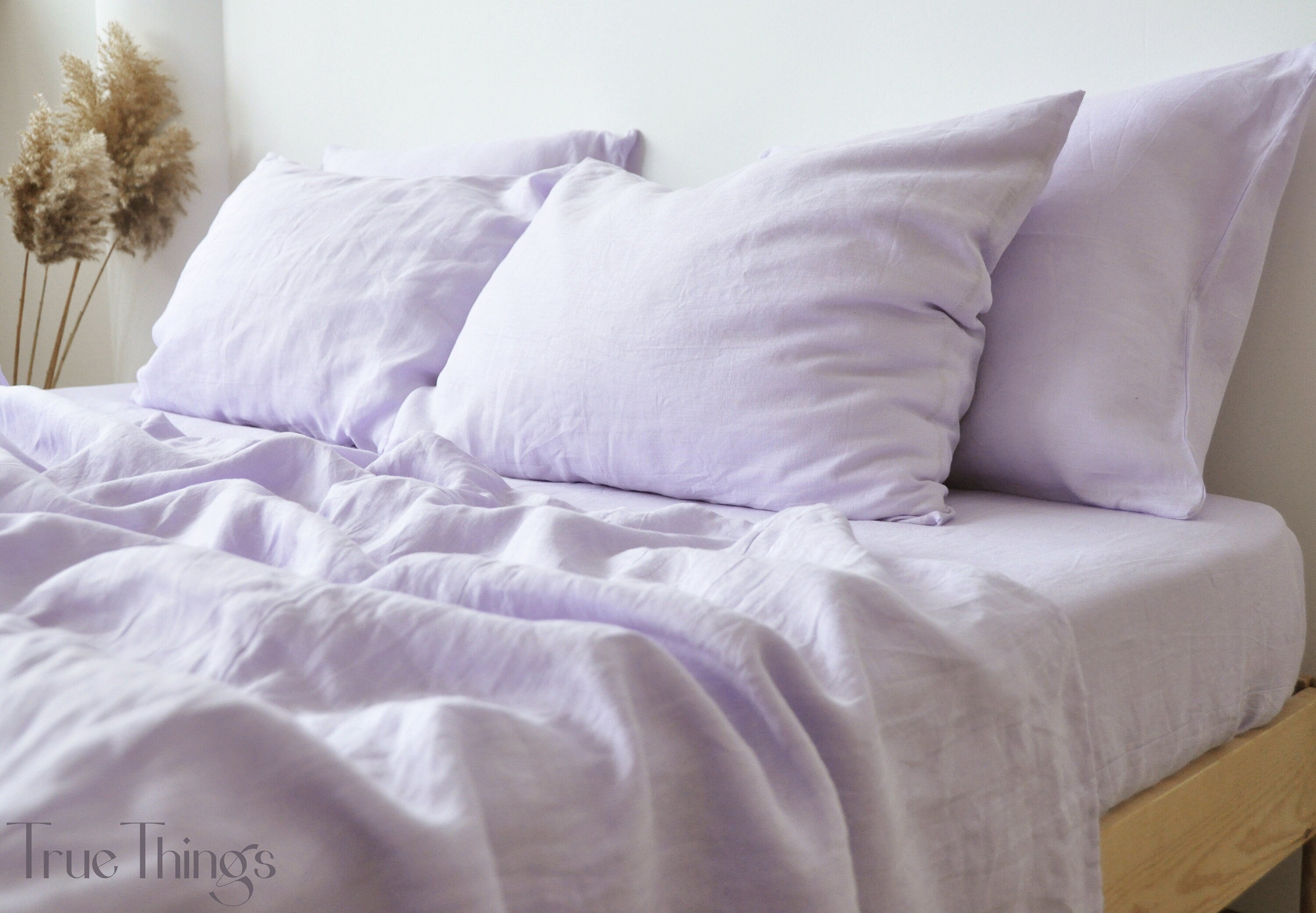 READY TO SHIP Lilac linen fitted sheet 1 Fitted sheet Softened linen sheet Stonewashed linen Linen bedsheet Pink fitted sheet