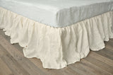White dust linen ruffle bed skirt