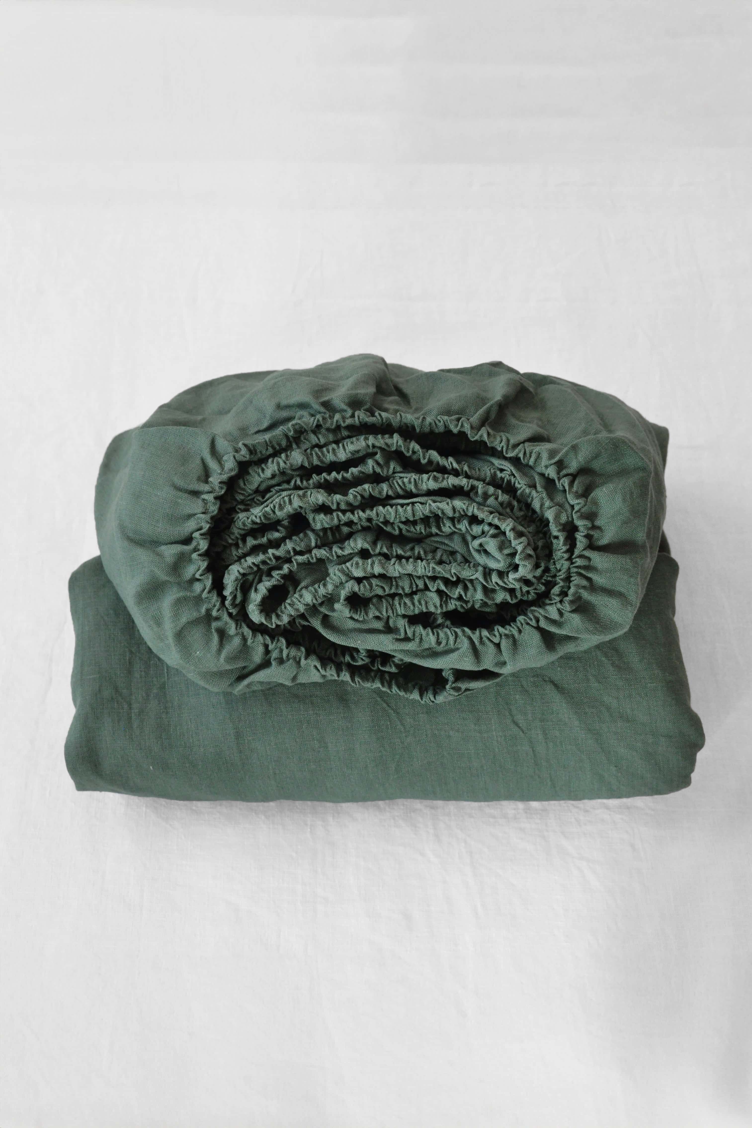 Drap-housse vert pin