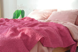 Carmin waffle coverlet