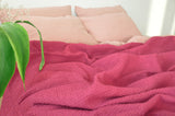 Carmin waffle coverlet