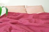 Carmin waffle coverlet