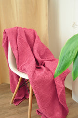 Carmin waffle coverlet