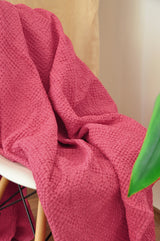 Carmin waffle coverlet