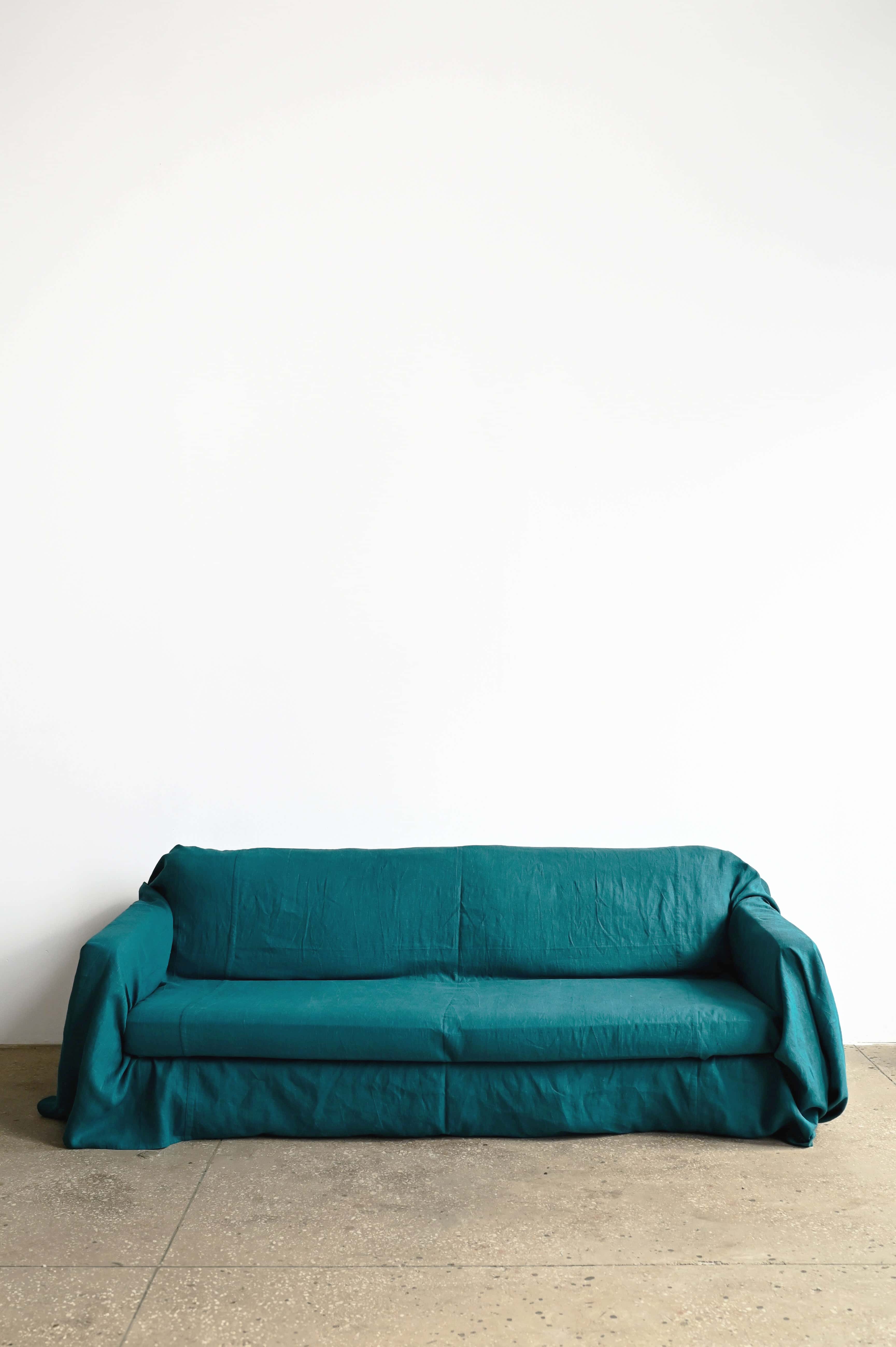 Housse de canapé bleu sarcelle