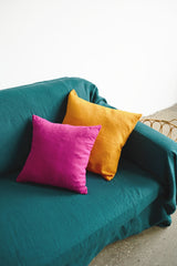 Teal sofa slipcover