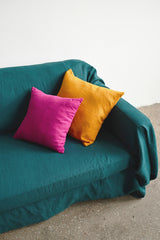 Teal sofa slipcover