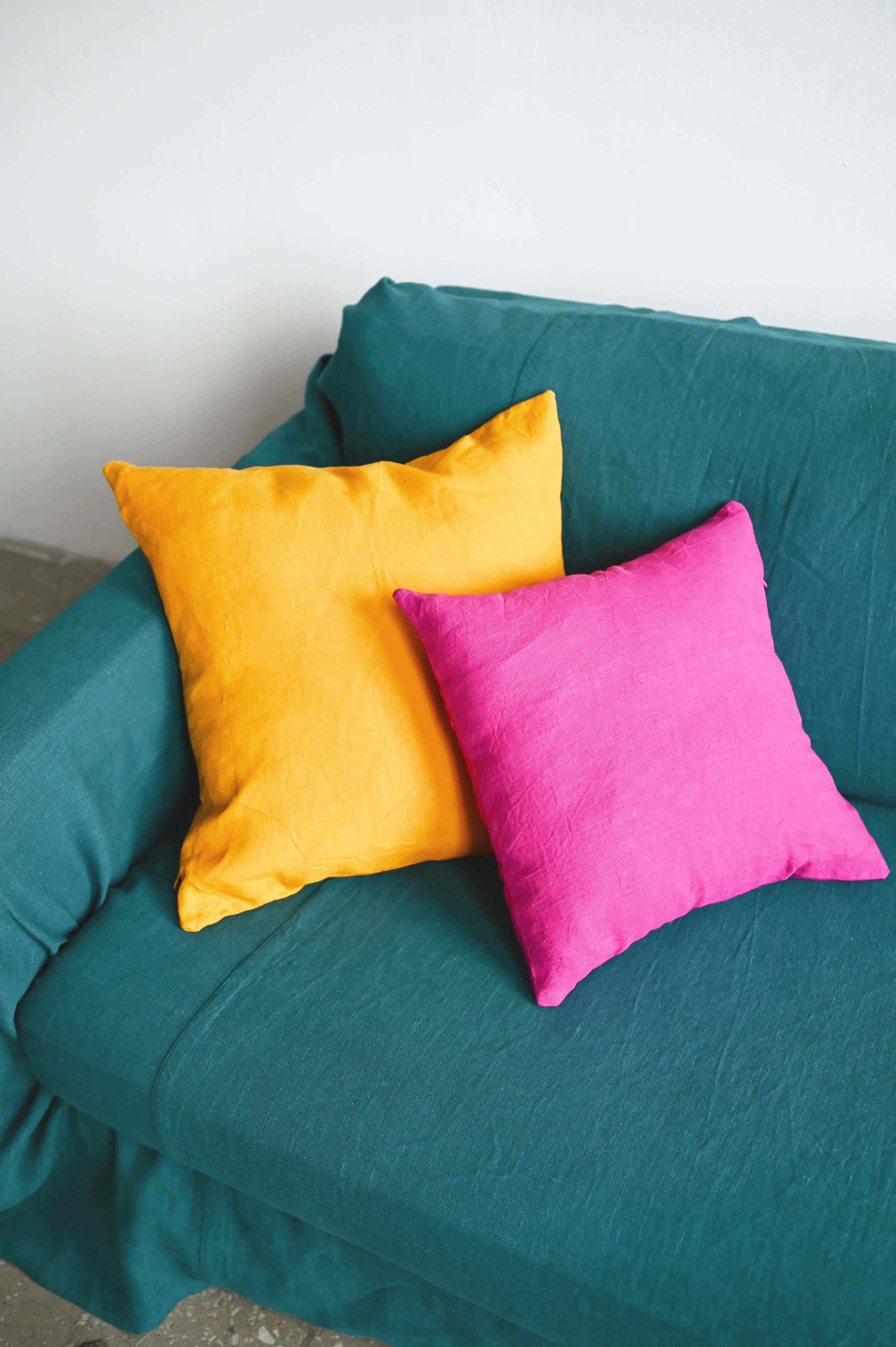 Taie d'oreiller décorative au curcuma