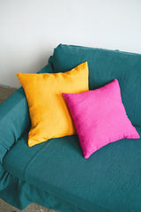 Teal sofa slipcover