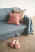 Dusty blue sofa slipcover