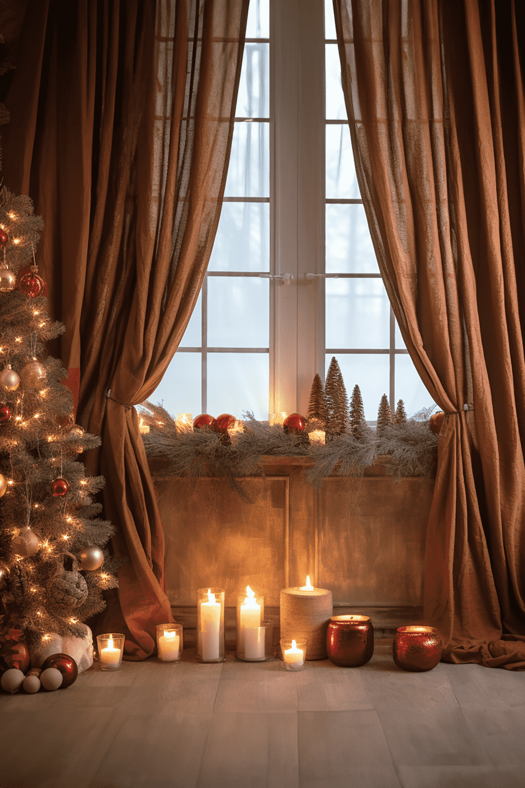 Cinnamon linen curtains
