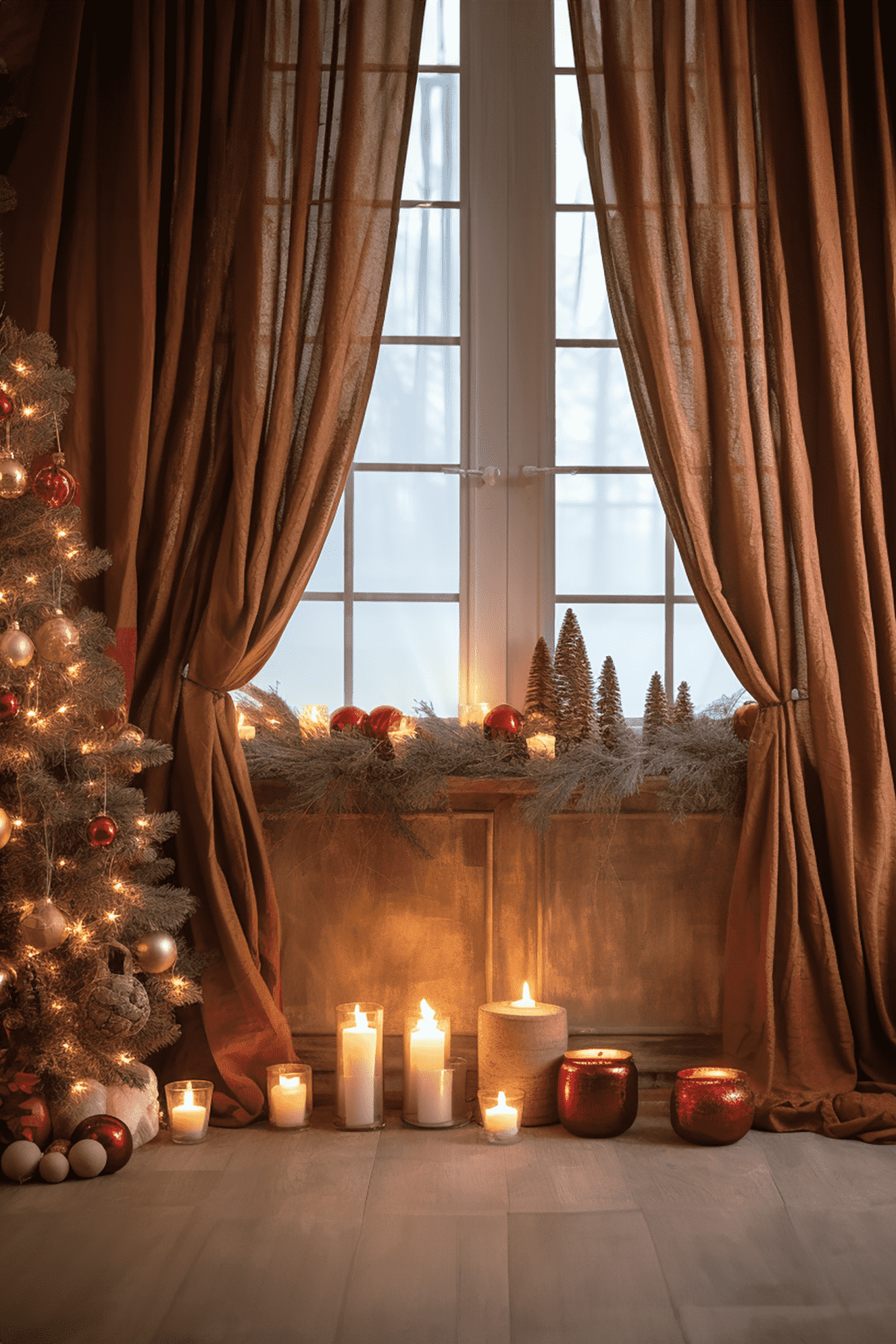 Cinnamon linen curtains