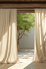 Beige linen curtains