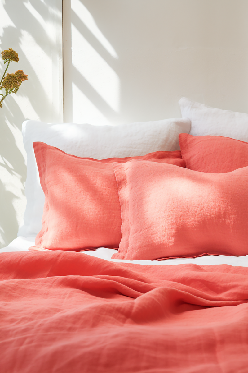 Housse de coussin corail Oxford
