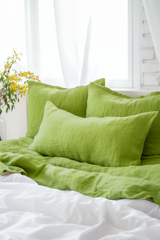 Chartreuse green Oxford sham pillow cover