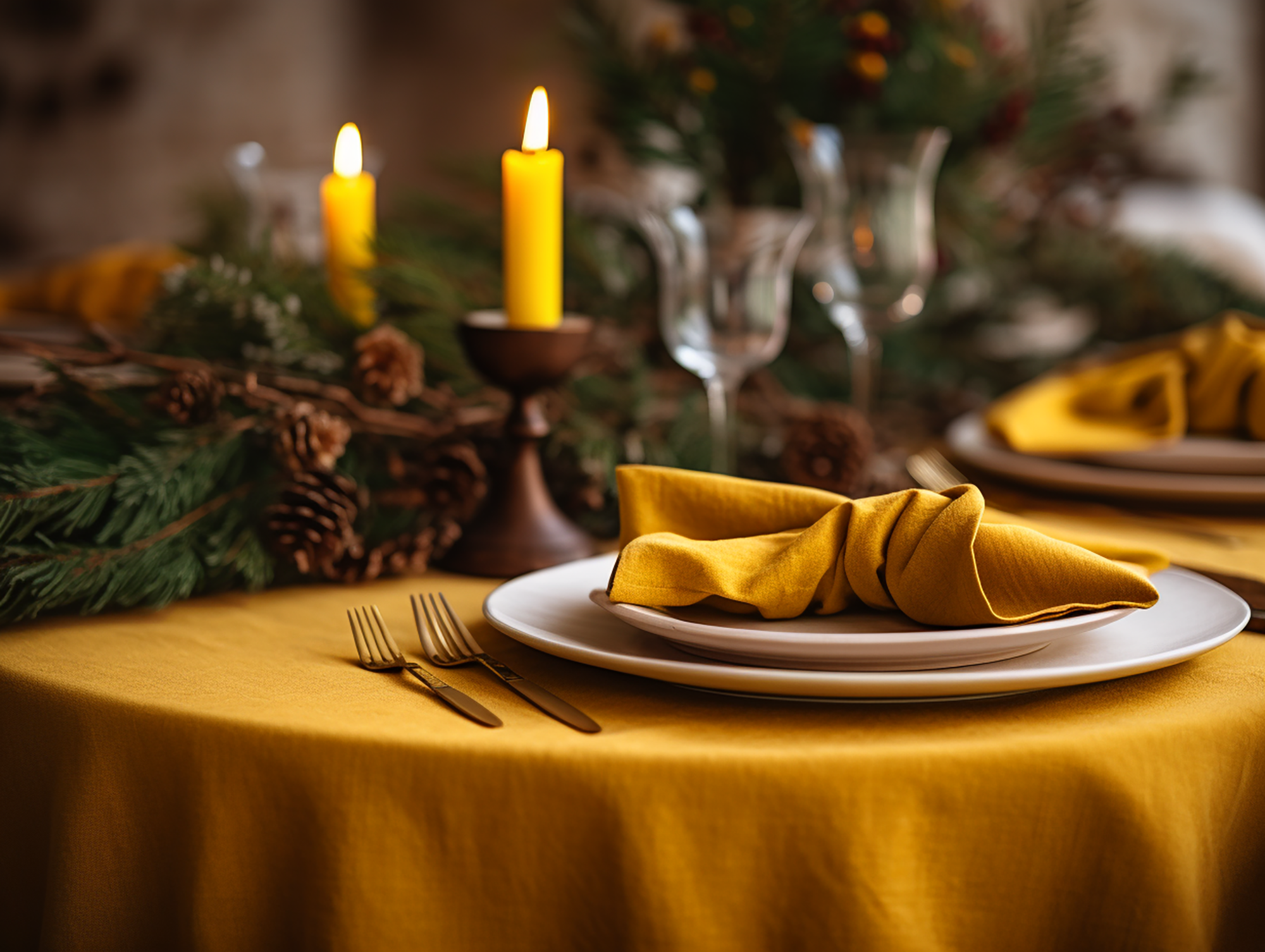 Turmeric tablecloth