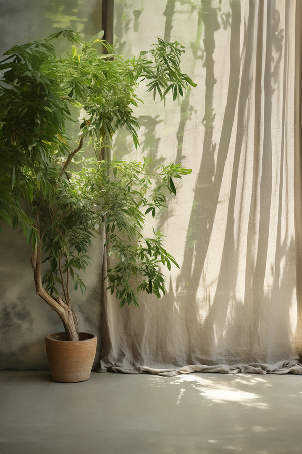 Undyed curtains