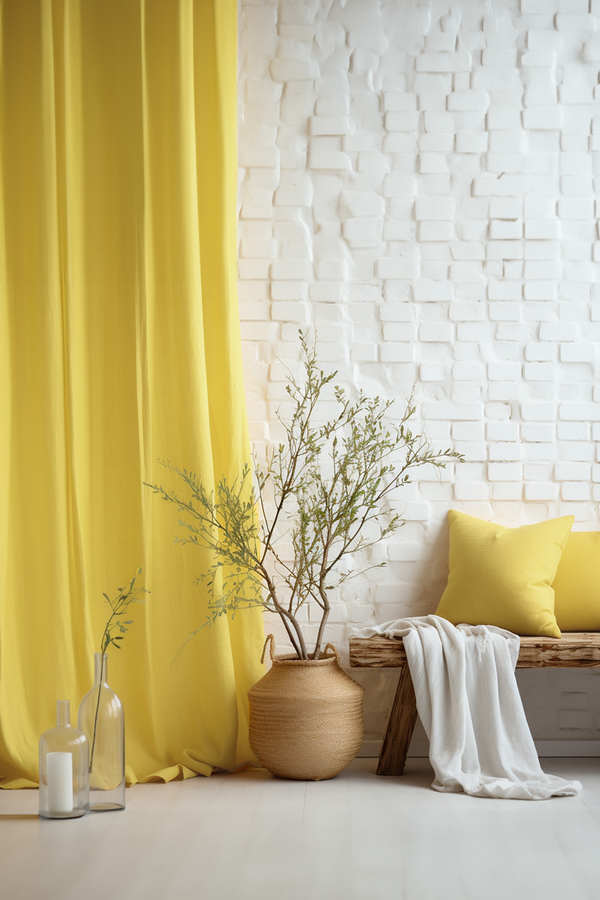 Lemon yellow curtains