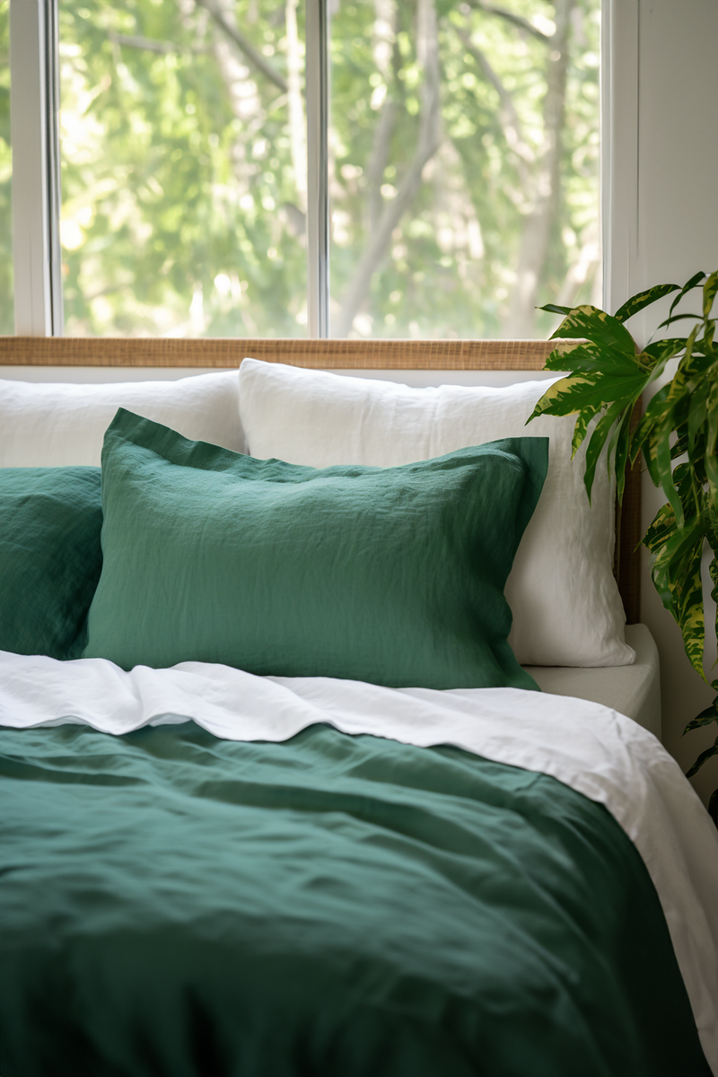 Housse de coussin Oxford vert forêt