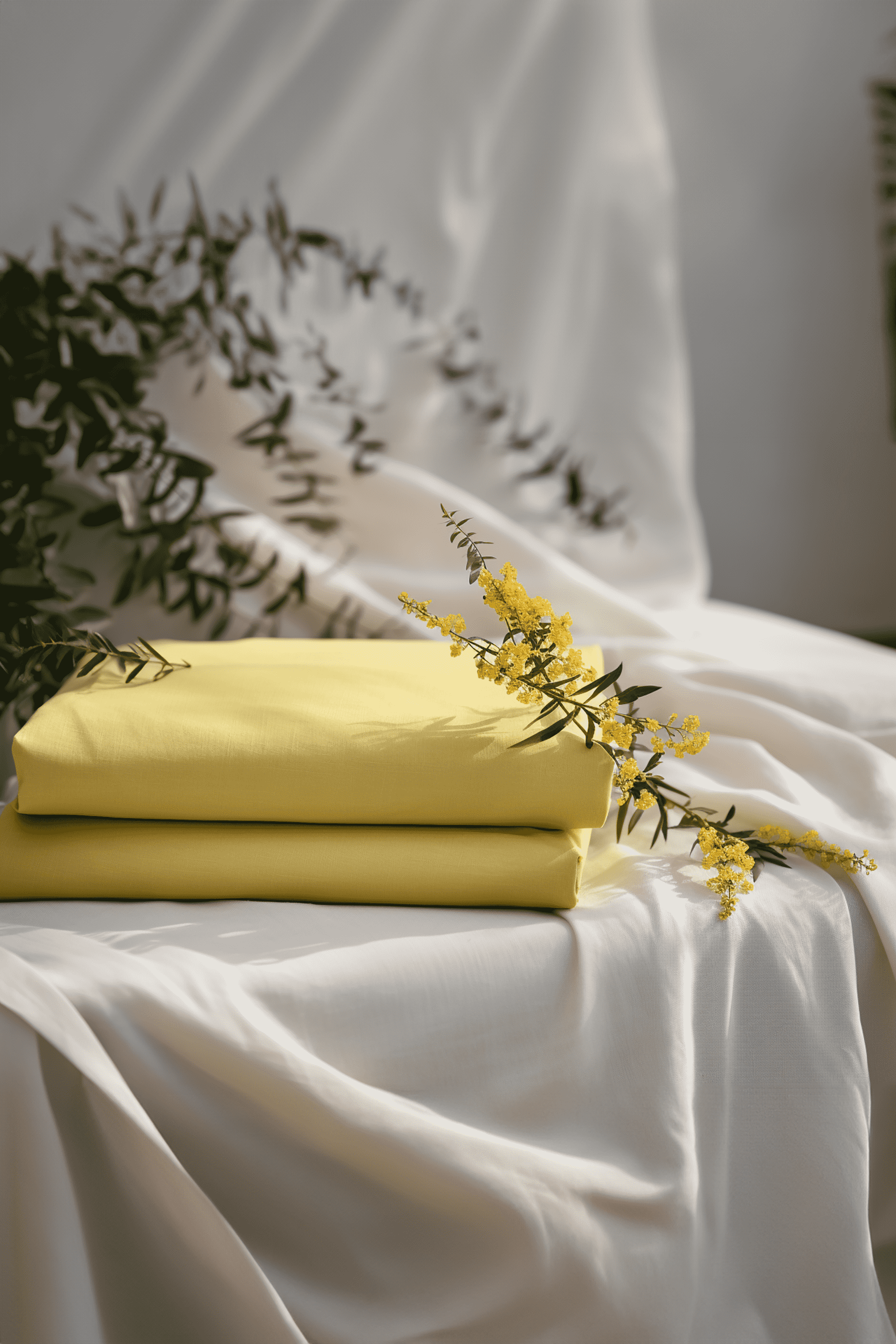 Drap-housse épais jaune citron
