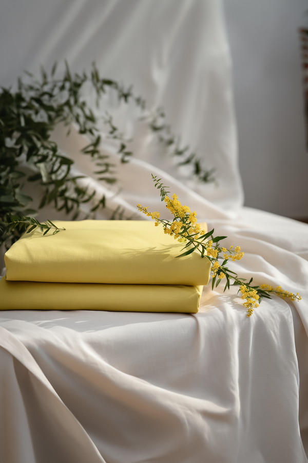Lemon yellow heavy weight fitted sheet