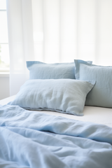 Sky blue Oxford sham pillow cover