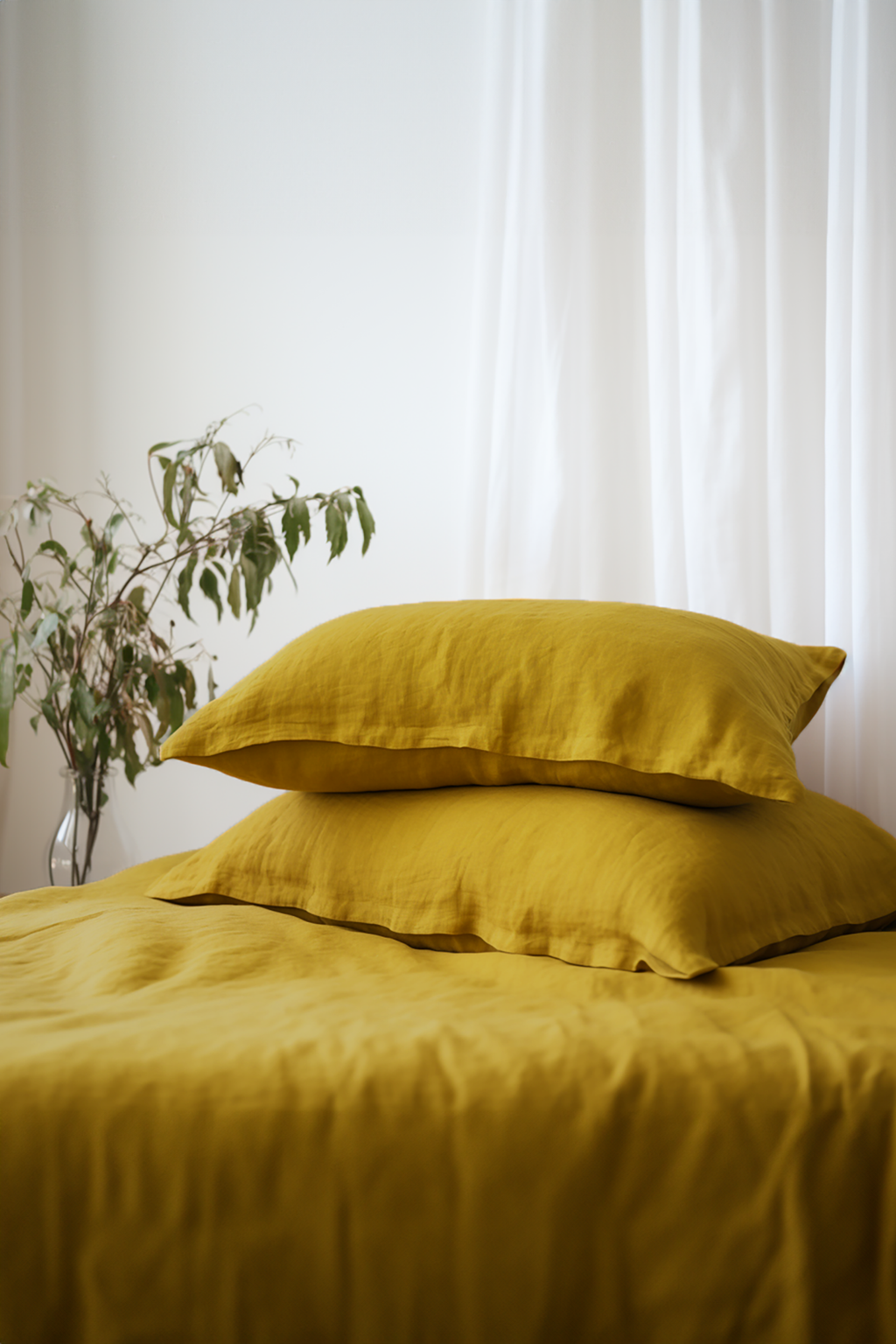 Housse de coussin Oxford moutarde